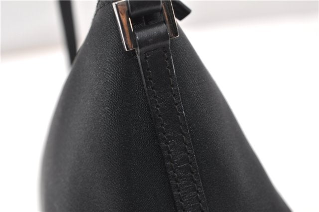 Authentic GUCCI Hand Bag Pouch Purse Canvas Leather 0391103 Black 0857G