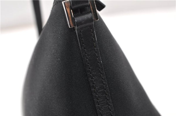 Authentic GUCCI Hand Bag Pouch Purse Canvas Leather 0391103 Black 0857G