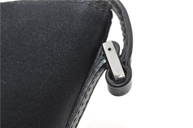 Authentic GUCCI Hand Bag Pouch Purse Canvas Leather 0391103 Black 0857G