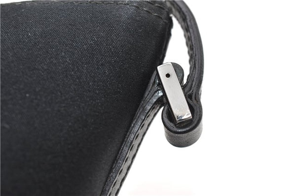 Authentic GUCCI Hand Bag Pouch Purse Canvas Leather 0391103 Black 0857G