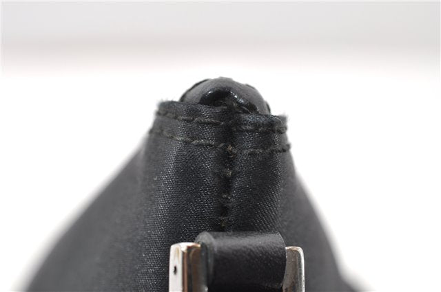 Authentic GUCCI Hand Bag Pouch Purse Canvas Leather 0391103 Black 0857G