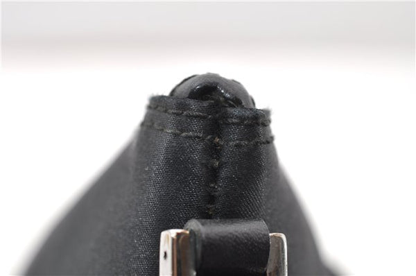 Authentic GUCCI Hand Bag Pouch Purse Canvas Leather 0391103 Black 0857G