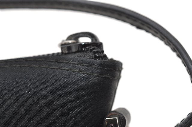 Authentic GUCCI Hand Bag Pouch Purse Canvas Leather 0391103 Black 0857G