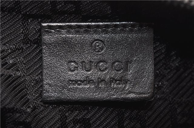 Authentic GUCCI Hand Bag Pouch Purse Canvas Leather 0391103 Black 0857G