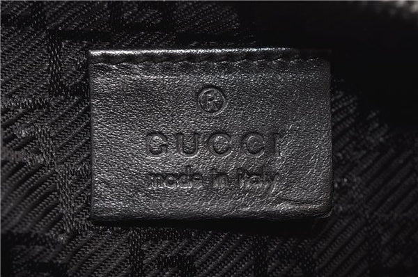 Authentic GUCCI Hand Bag Pouch Purse Canvas Leather 0391103 Black 0857G