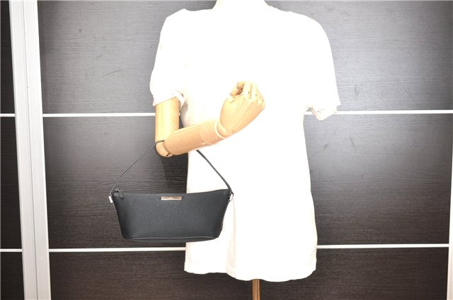 Authentic GUCCI Hand Bag Pouch Purse Canvas Leather 0391103 Black 0857G