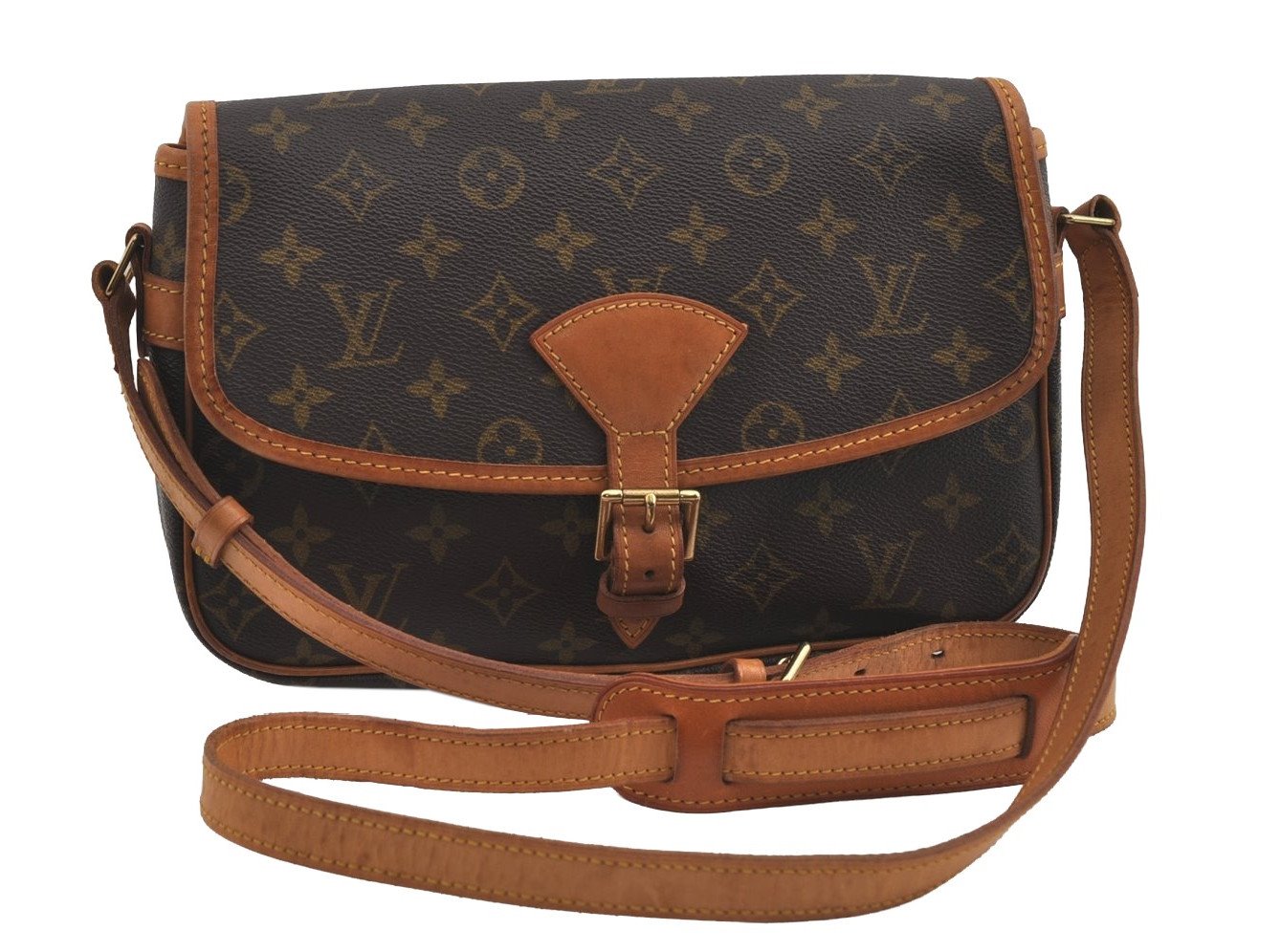 Authentic Louis Vuitton Monogram Sologne Shoulder Cross Body Bag M42250 LV 0857I