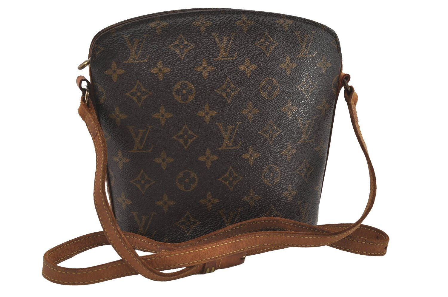 Authentic Louis Vuitton Monogram Drouot Shoulder Cross Body Bag M51290 LV 0858I
