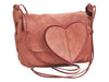 Authentic GUCCI Heart Shoulder Cross Body Bag Suede Leather 95107 Pink 0860G