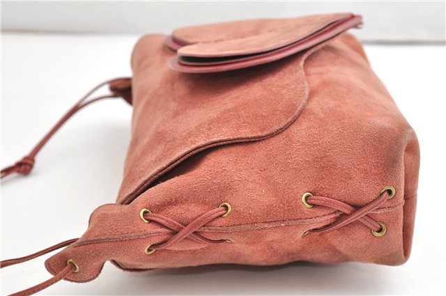 Authentic GUCCI Heart Shoulder Cross Body Bag Suede Leather 95107 Pink 0860G