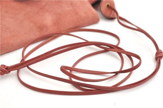 Authentic GUCCI Heart Shoulder Cross Body Bag Suede Leather 95107 Pink 0860G