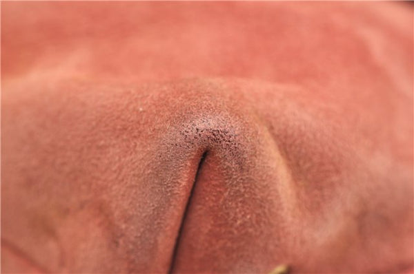 Authentic GUCCI Heart Shoulder Cross Body Bag Suede Leather 95107 Pink 0860G