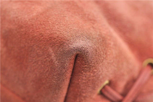 Authentic GUCCI Heart Shoulder Cross Body Bag Suede Leather 95107 Pink 0860G