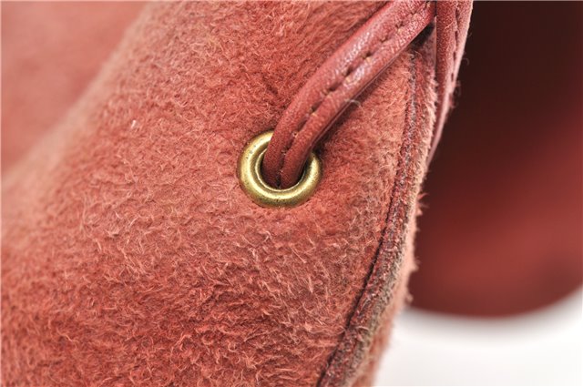 Authentic GUCCI Heart Shoulder Cross Body Bag Suede Leather 95107 Pink 0860G