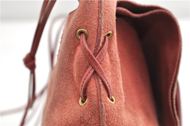 Authentic GUCCI Heart Shoulder Cross Body Bag Suede Leather 95107 Pink 0860G