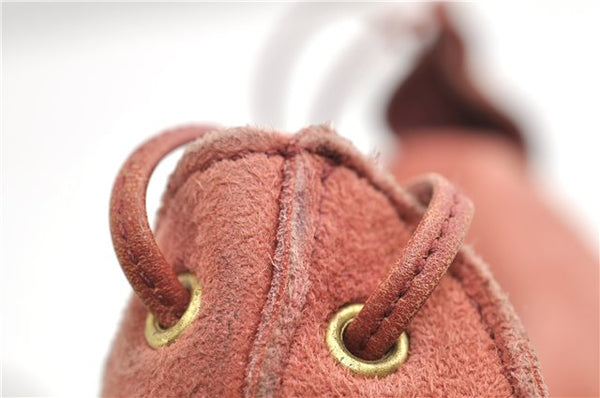 Authentic GUCCI Heart Shoulder Cross Body Bag Suede Leather 95107 Pink 0860G