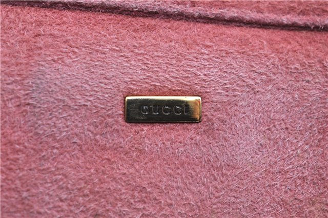 Authentic GUCCI Heart Shoulder Cross Body Bag Suede Leather 95107 Pink 0860G