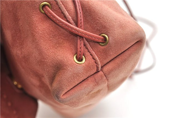 Authentic GUCCI Heart Shoulder Cross Body Bag Suede Leather 95107 Pink 0860G