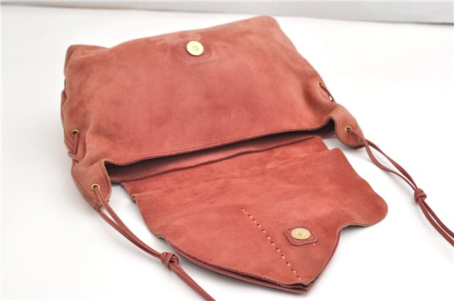 Authentic GUCCI Heart Shoulder Cross Body Bag Suede Leather 95107 Pink 0860G