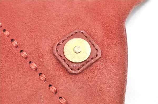 Authentic GUCCI Heart Shoulder Cross Body Bag Suede Leather 95107 Pink 0860G