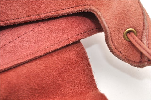 Authentic GUCCI Heart Shoulder Cross Body Bag Suede Leather 95107 Pink 0860G