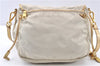 Authentic PRADA Nylon Tessuto Saffiano Leather Shoulder Cross Bag Ivory 0862G