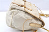 Authentic PRADA Nylon Tessuto Saffiano Leather Shoulder Cross Bag Ivory 0862G