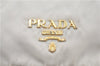 Authentic PRADA Nylon Tessuto Saffiano Leather Shoulder Cross Bag Ivory 0862G