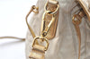 Authentic PRADA Nylon Tessuto Saffiano Leather Shoulder Cross Bag Ivory 0862G