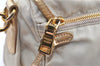 Authentic PRADA Nylon Tessuto Saffiano Leather Shoulder Cross Bag Ivory 0862G
