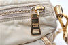 Authentic PRADA Nylon Tessuto Saffiano Leather Shoulder Cross Bag Ivory 0862G