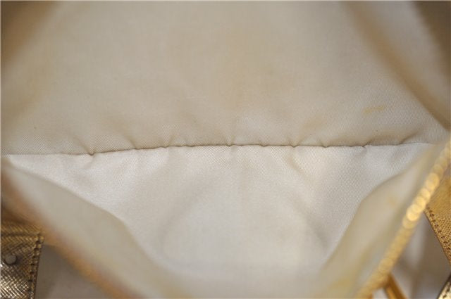 Authentic PRADA Nylon Tessuto Saffiano Leather Shoulder Cross Bag Ivory 0862G
