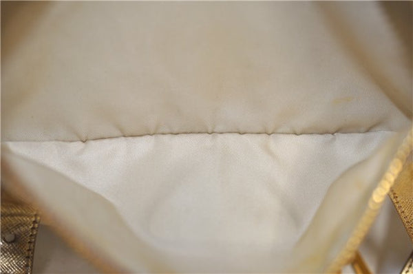 Authentic PRADA Nylon Tessuto Saffiano Leather Shoulder Cross Bag Ivory 0862G