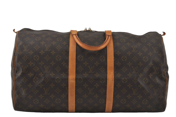 Authentic Louis Vuitton Monogram Keepall 55 Travel Boston Bag M41424 LV 0864I