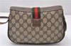 Authentic GUCCI Web Sherry Line Shoulder Cross Bag GG PVC Leather Brown 0866G