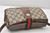 Authentic GUCCI Web Sherry Line Shoulder Cross Bag GG PVC Leather Brown 0866G