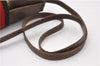 Authentic GUCCI Web Sherry Line Shoulder Cross Bag GG PVC Leather Brown 0866G
