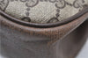 Authentic GUCCI Web Sherry Line Shoulder Cross Bag GG PVC Leather Brown 0866G