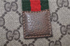 Authentic GUCCI Web Sherry Line Shoulder Cross Bag GG PVC Leather Brown 0866G