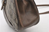 Authentic GUCCI Web Sherry Line Shoulder Cross Bag GG PVC Leather Brown 0866G