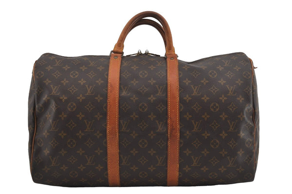 Authentic Louis Vuitton Monogram Keepall 50 Travel Boston Bag M41426 LV 0866I