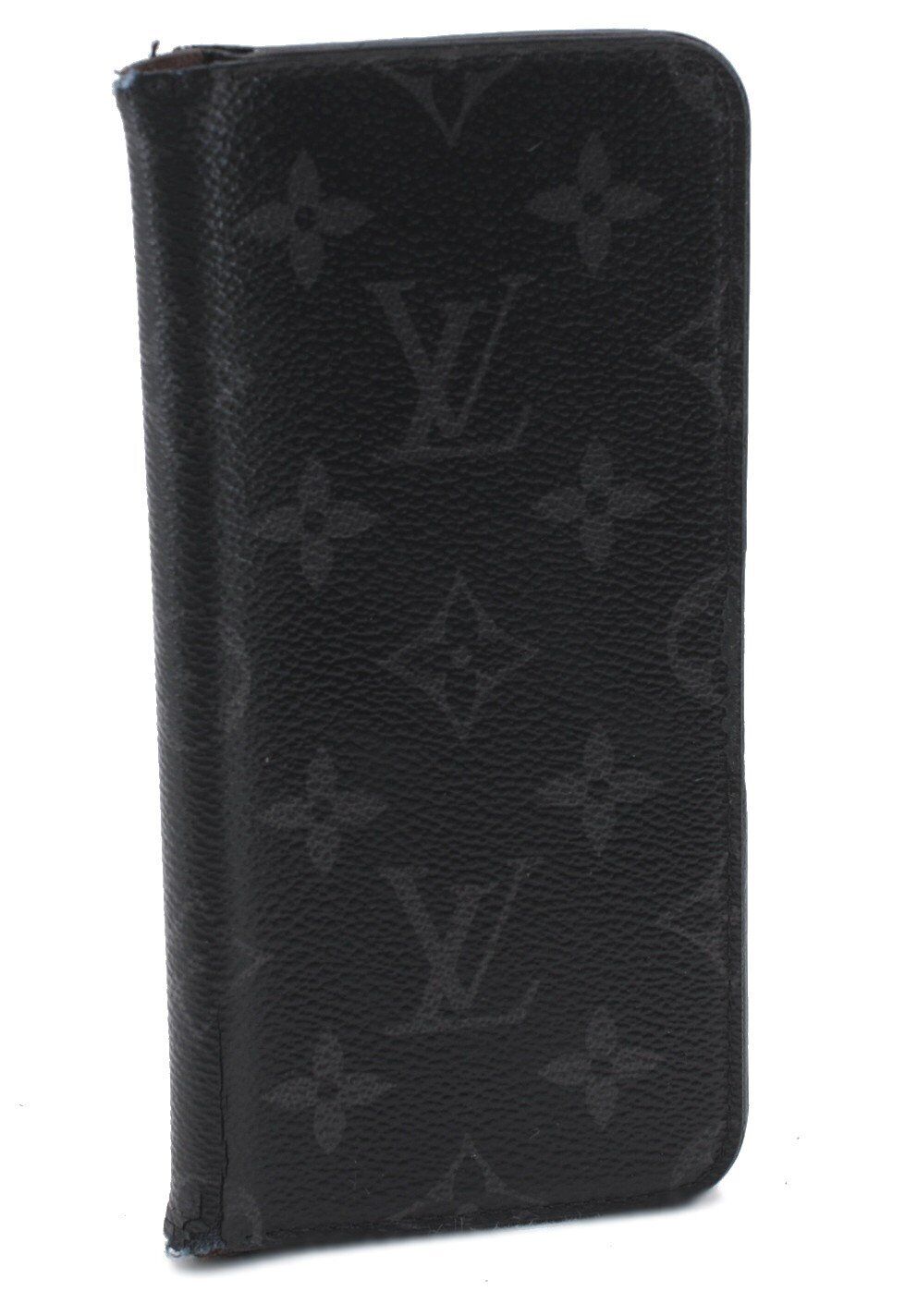 Authentic LOUIS VUITTON Monogram Eclipse Folio iPhone 7+ Case M62641 LV 0867C