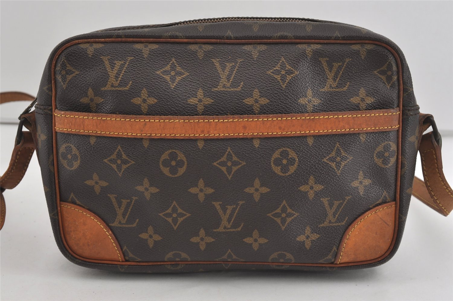 Authentic Louis Vuitton Monogram Trocadero 27 Shoulder Cross Bag M51274 LV 0868I