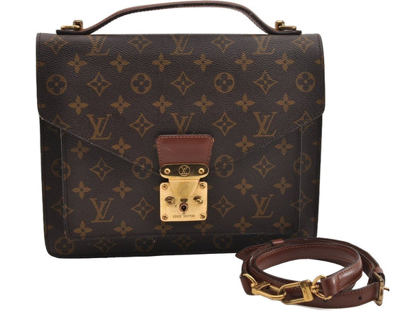 Authentic Louis Vuitton Monogram Monceau 2Way Shoulder Hand Bag M51185 LV 0870I