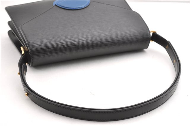 Authentic Louis Vuitton Epi Oche Shoulder Cross Bag Black Blue M52445 LV 0871G