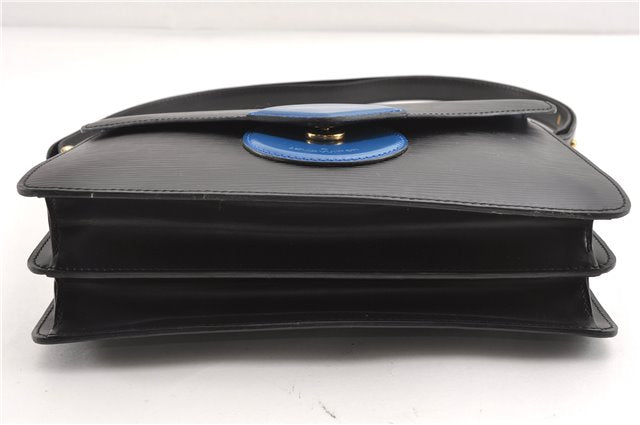 Authentic Louis Vuitton Epi Oche Shoulder Cross Bag Black Blue M52445 LV 0871G