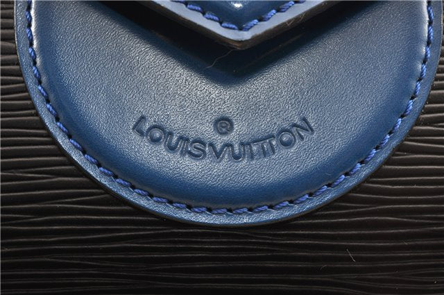 Authentic Louis Vuitton Epi Oche Shoulder Cross Bag Black Blue M52445 LV 0871G