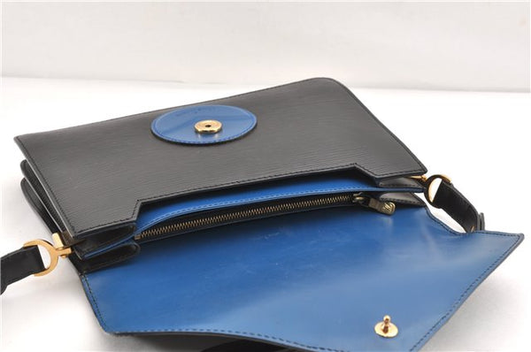 Authentic Louis Vuitton Epi Oche Shoulder Cross Bag Black Blue M52445 LV 0871G