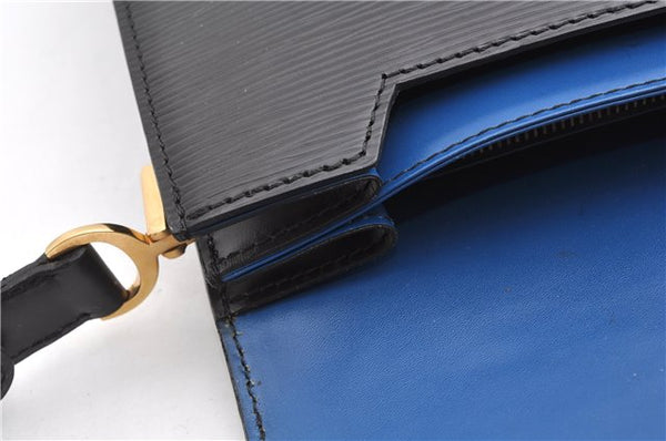 Authentic Louis Vuitton Epi Oche Shoulder Cross Bag Black Blue M52445 LV 0871G