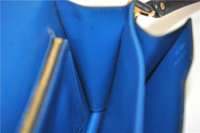 Authentic Louis Vuitton Epi Oche Shoulder Cross Bag Black Blue M52445 LV 0871G